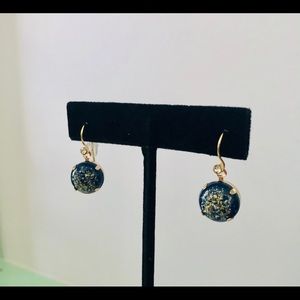 Lapis Lazuli Gold-tone Dangle Earrings